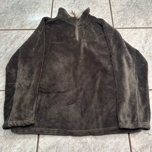 American Outdoor Co. True Grit Brown Fleece 1/4 Zip Size Large